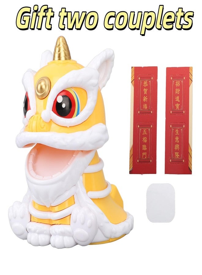 Jerliflyer Solar Powered Dancing Lion Ornament,Chinese New Year Lucky Dancing Lion Toy for Home Decoration and Car Interior Accessories(Yellow) - Image 3